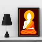 Quadro Decorativo Silhueta Buda Namastê 45x34cm - Com Vidro M