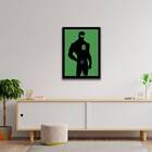 Quadro Decorativo Silhueta Lanterna Verde 45x34cm - Com Vidro