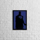 Quadro Decorativo Silhueta Super Man 33x24cm - Com Vidro Mold