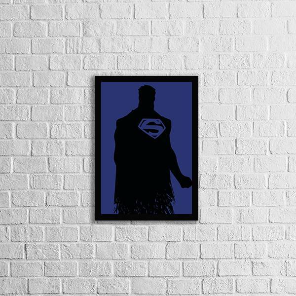 Quadro Decorativo Silhueta Super Man 45x34cm A3 (45 X 34)