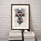 Quadro Decorativo Símbolo Medicina- Floral 33x24cm - Com Vidr