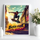Quadro Decorativo Skatista - Bota Pra Moer 45x34cm - Com Vidr