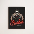 Quadro Decorativo Skull Barber Shop 45x34cm - Com Vidro Moldu