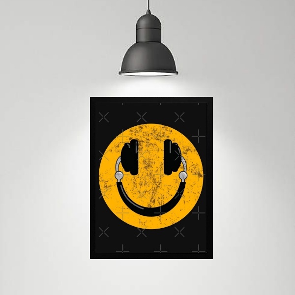 Quadro Decorativo Smile Dj 45x34cm Moldura:madeira Branca