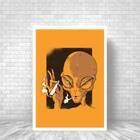 Quadro Decorativo Smoke E.t 33x24cm Moldura:madeira Preta