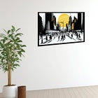 Quadro Decorativo Sol Cidade P&b  - 50x70cm Moldura Branca