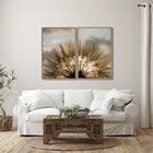 Quadro Decorativo Sol E Dentes De Leão Com 2 Telas Para Sala,