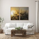 Quadro Decorativo Sol E Dentes De Leão Com 2 Telas Para Sala,