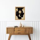 Quadro Decorativo Sol E Lua 33x24cm - Com Vidro Moldura Preta