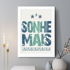 Quadro Decorativo Sonhe Mais 45x34cm - Com Vidro Moldura Bran