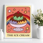 Quadro Decorativo Sorvete - Carta Tarot 33x24cm - Com Vidro M