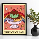 Quadro Decorativo Sorvete - Carta Tarot 45x34cm - Com Vidro M