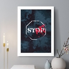 Quadro Decorativo St(op)art 33x24cm Moldura Branca