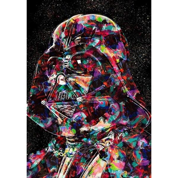 Quadro Decorativo Star Wars Darth Vader Estilizado Colorido 1
