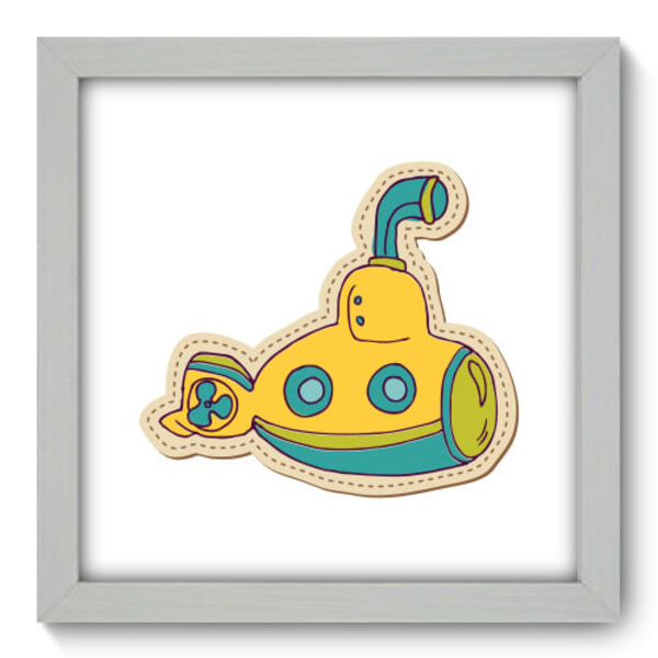Quadro Decorativo - Submarino - 22cm X 22cm - 019qdib