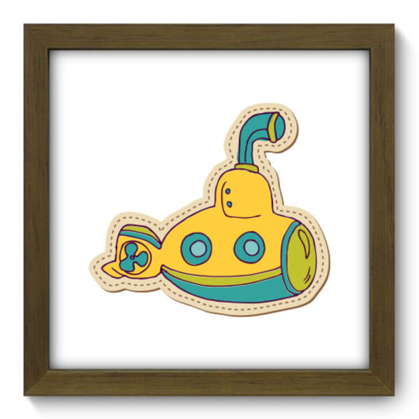 Quadro Decorativo - Submarino - 22cm X 22cm - 019qdim