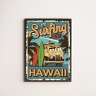 Quadro Decorativo Surfing Hawai 45x34cm - Com Vidro Moldura:m