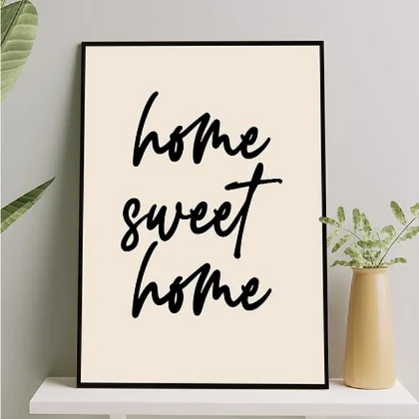Quadro Decorativo Sweet Home 45x34cm - Com Vidro Moldura:made