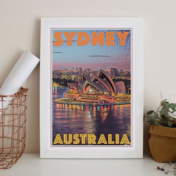 Quadro Decorativo Sydney - Austrália 45x34cm Moldura:madeira