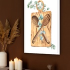 Quadro Decorativo Tábua Talher Folhas Cozinha  - 70x50cm Mold