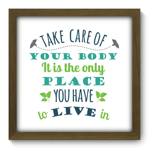 Quadro Decorativo - Take Care - 33cm X 33cm - 050qdrm