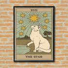 Quadro Decorativo Tarot Gato A Estrela  - 70x50cm Moldura Pre