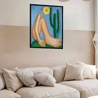 Quadro Decorativo Tarsila Abaporu  - 70x50cm Moldura Branca