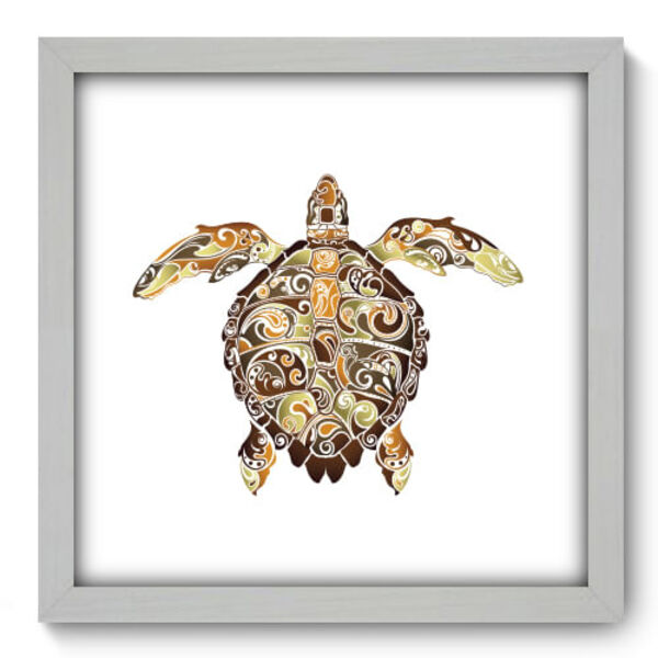 Quadro Decorativo - Tartaruga - 33cm X 33cm - 157qdsb