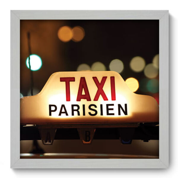 Quadro Decorativo - Taxi Paris - 33cm X 33cm - 126qdmb