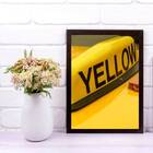 Quadro Decorativo Taxi Yellow 24x18cm Moldura:madeira Preta