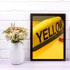 Quadro Decorativo Taxi Yellow 45x34cm - Com Vidro Moldura:mad