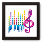 Quadro Decorativo - Teclado - 22cm X 22cm - 028qdgp