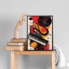 Quadro Decorativo Teclado - Música 24x18cm - Com Vidro Moldur