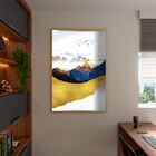 Quadro Decorativo Tela Canvas Abstrato Alpes Com Moldura Dour