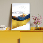 Quadro Decorativo Tela Canvas Abstrato Alpes Com Moldura E Vi