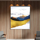 Quadro Decorativo Tela Canvas Abstrato Alpes Com Moldura E Vi