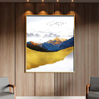 Quadro Decorativo Tela Canvas Abstrato Alpes Com Moldura E Vi
