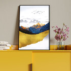 Quadro Decorativo Tela Canvas Abstrato Alpes Com Moldura E Vi