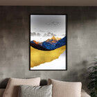 Quadro Decorativo Tela Canvas Abstrato Alpes Com Moldura Pret