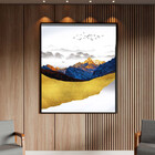 Quadro Decorativo Tela Canvas Abstrato Alpes Com Moldura Pret