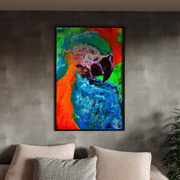 Quadro Decorativo Tela Canvas Abstrato Arara Abstrato Com Mol