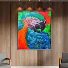 Quadro Decorativo Tela Canvas Abstrato Arara Abstrato Com Mol