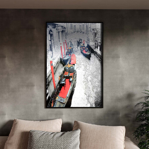 Quadro Decorativo Tela Canvas Abstrato Black And White Venice