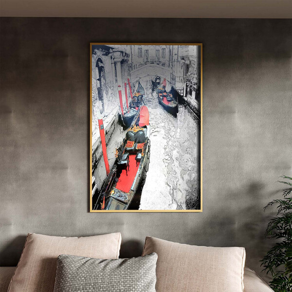Quadro Decorativo Tela Canvas Abstrato Black And White Venice