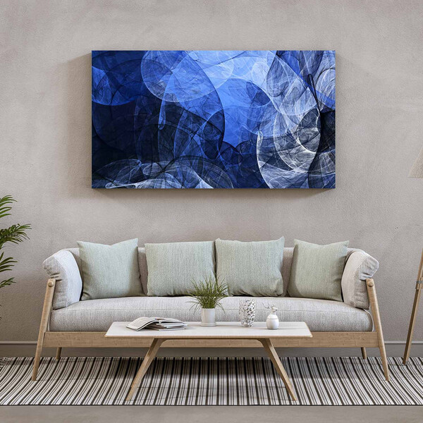 Quadro Decorativo Tela Canvas Abstrato Blue Motion - 180x120