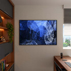 Quadro Decorativo Tela Canvas Abstrato Blue Motion Com Moldur