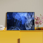 Quadro Decorativo Tela Canvas Abstrato Blue Motion Com Moldur