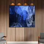 Quadro Decorativo Tela Canvas Abstrato Blue Motion Com Moldur