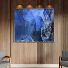 Quadro Decorativo Tela Canvas Abstrato Blue Motion Com Moldur