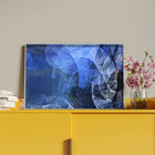 Quadro Decorativo Tela Canvas Abstrato Blue Motion Com Moldur